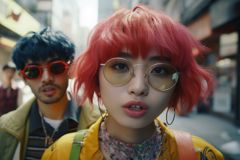 menino e menina de cultura asiática geek otaku