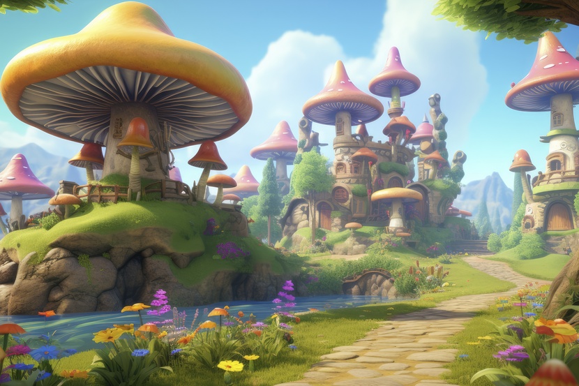 representação da cidade dos smurfs