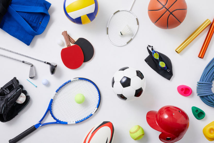 materiais esportivos de várias modalidades
