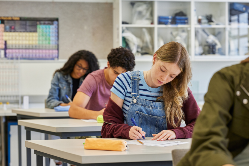 alunos fazendo vestibular